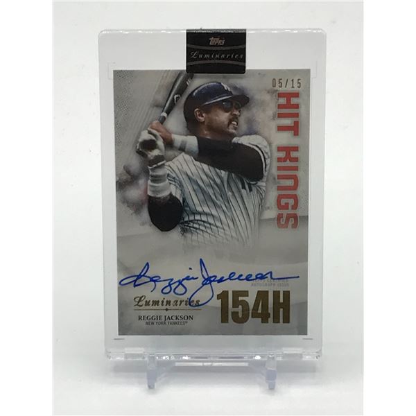 2019 TOPPS LUMINARIES BASEBALL REGGIE JACKSON SIGNED TRADING CARD 05/15