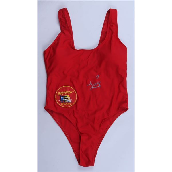 OLIVIA DUNNE SIGNED BAYWATCH BATHING SUIT BECKETT COA)
