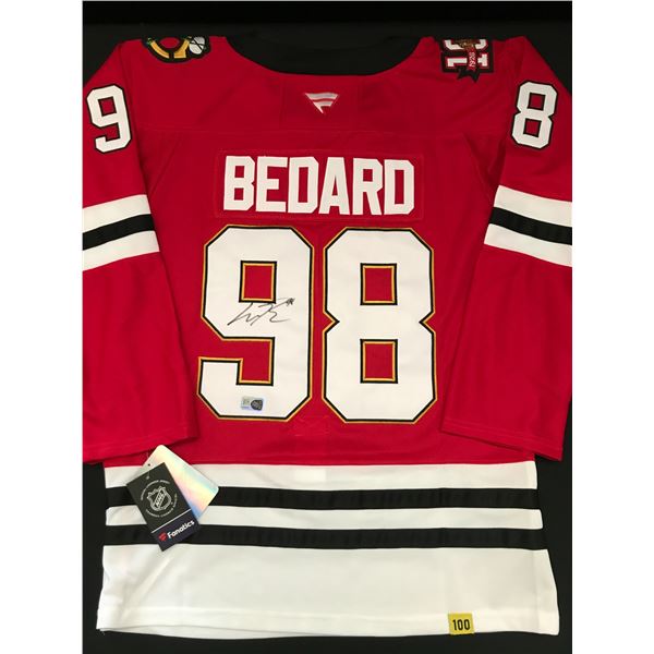 CONNOR BEDARD SIGNED CHICAGO BLACKHWAKS CUSTOM JERSEY - ELITE SPORTS COA