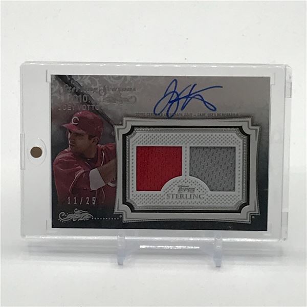 2010 TOPPS STERLING SIGNATURES JOEY VOTTO SIGNED DUAL PATCH TRADING CARD 11/25