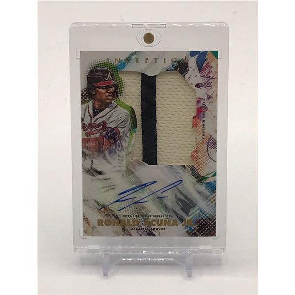 2020 TOPPS INCEPTION BASEBALL RONALD ACUNA SIGNED PATCH TRADING CARD 82/90