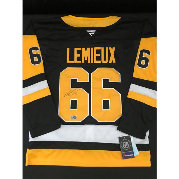 MARIO LEMIEUX SIGNED PITTSBURGH PENGUINS CUSTOM JERSEY - ELITE SPORTS COA