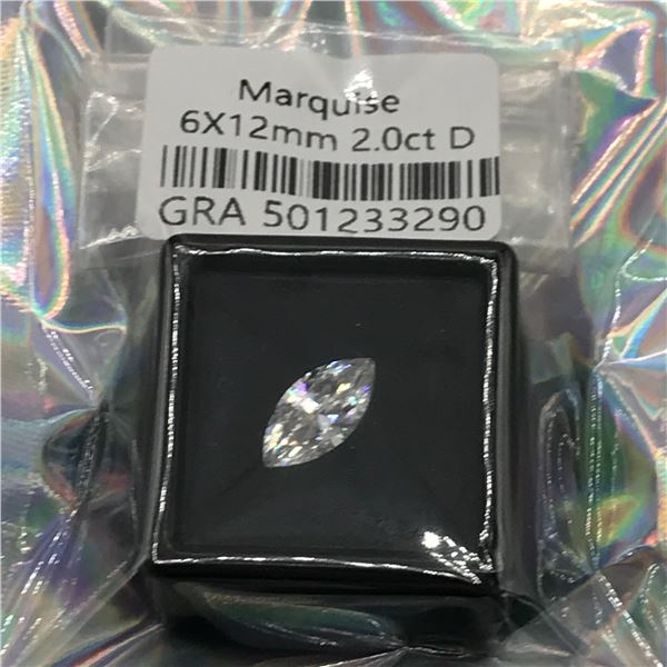 2CT MOISSANITE D WITH GRA REPORT