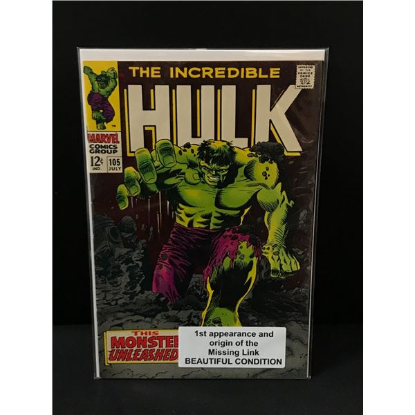 THE INCREDIBLE HULK #105 1ST APP AND ORIGIN OF THE MISSING LINK - MARVEL COMICS