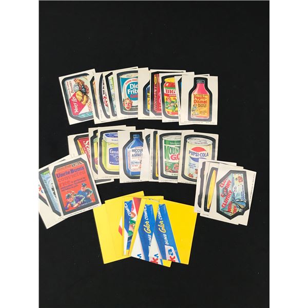 VINTAGE WACKY PACKS LOT SERIES 10 COMPLETE PLUS 7 PUZZLE CARDS