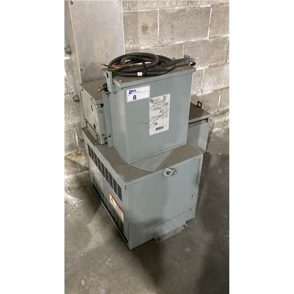 4 ASSORTED SIZE INDUSTRIAL TRANSFORMER BOXES & ALUMINUM JUNCTION BOX