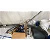 Image 1 : GROUP OF ASSORTED ITEMS- PLASTIC CLIP TRACK, PAPER TOWEL DISPENSER, DOOR CLOSERS, ROLL OF TIN