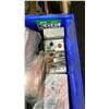 Image 4 : 3 BOXES & 1 BIN OF ASSORTED ELECTRICAL ITEMS, LIGHTS, SWITCHES, PARTS