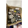 Image 8 : 3 BOXES & 1 BIN OF ASSORTED ELECTRICAL ITEMS, LIGHTS, SWITCHES, PARTS