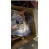 Image 9 : 3 BOXES & 1 BIN OF ASSORTED ELECTRICAL ITEMS, LIGHTS, SWITCHES, PARTS