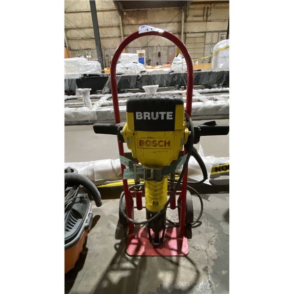BOSCH BRUTE 0611304139 INDUSTRIAL HAMMER BREAKER ON MOBILE CART WITH ASSORTED BITS