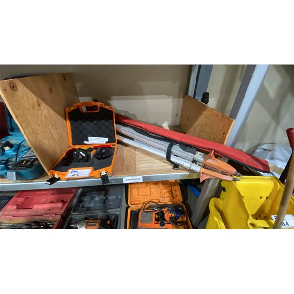 ACCULINE PRO 40-6680 SELF-LEVELING FIVE BEAM LASER SET IN HARD TRANSPORT CASE WITH SURVEYORS