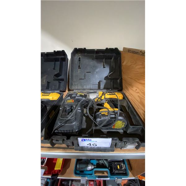 DEWALT DW059 CORDLESS DRILL IN HARD TRANSPORT CASE WITH 2 BATTERIES & CHARGER