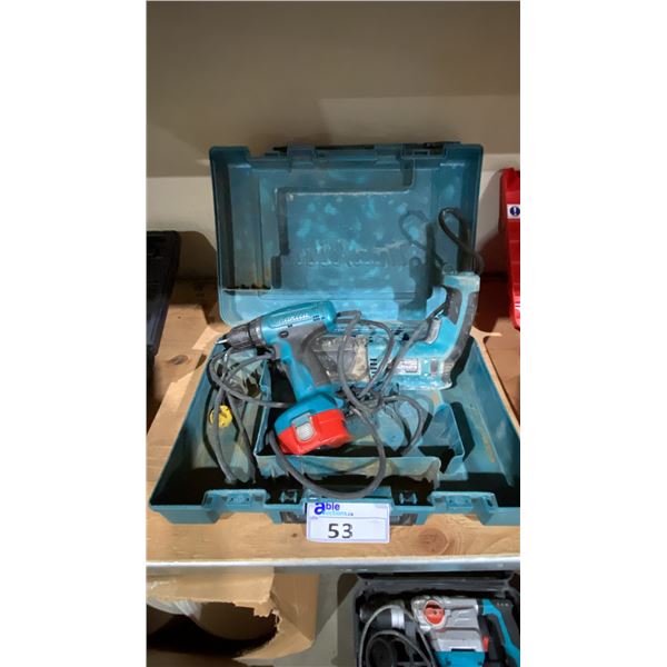 MAKITA PA14 CORDLESS DRILL WITH BATTERY & MAKITA HR2470F *NEEDS REPAIR* IN HARD TRANSPORT CASE