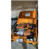 Image 1 : ORANGE HEAVY DUTY INDUSTRIAL ELECTRIC MAGNETIC DRILL PRESS IN HARD TRANSPORT CASE