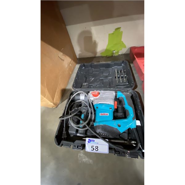 ENEACRO ELECTRIC INDUSTRIAL DEMOLITION DRILL WITH BITS IN HARD TRANSPORT CASE