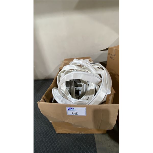 2 BOXES OF KEDER INDUSTRIAL CANVAS TENT BUILDING PIPING ROLLS