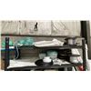 Image 2 : 4 TIER BLACK METAL ADJUSTABLE PARTS SHELVING WITH ASSORTED CONTENTS *TOOLS NOT INCLUDED*