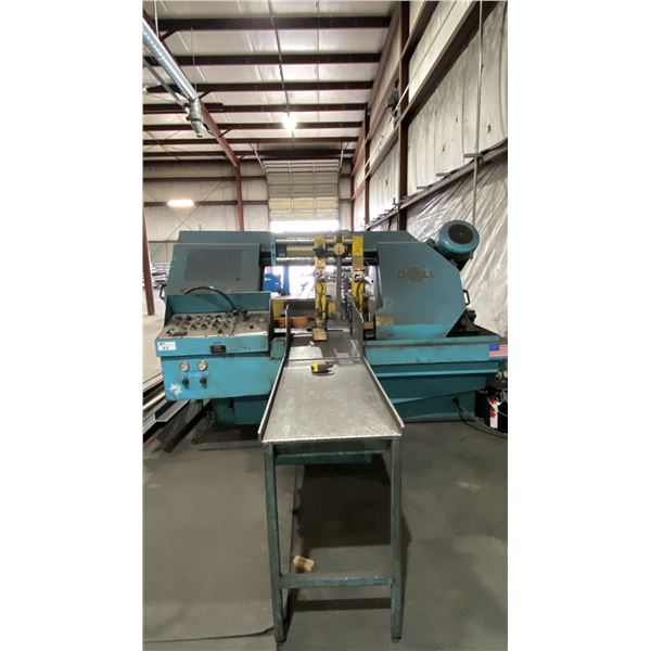 DOALL C-410A, 17" INDUSTRIAL HEAVY-DUTY HORIZONTAL METAL CUTTING BAND SAW WITH ROLLER CONVEYOR