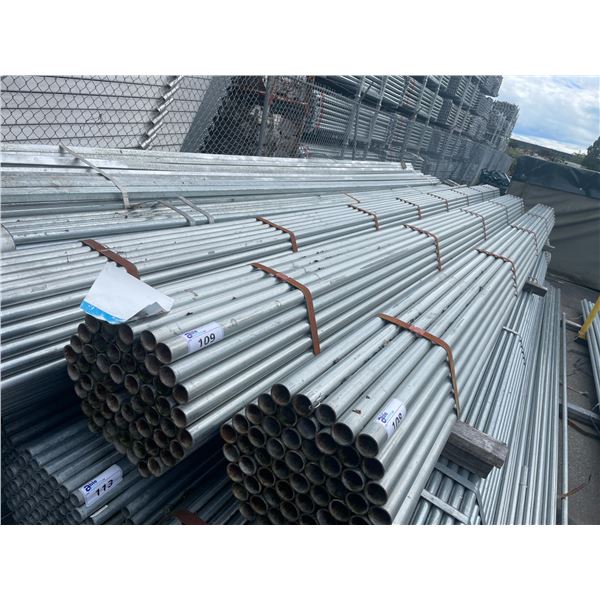 LARGE BUNDLE OF APPROX 21.5 FT LONG GALVANIZED STEEL TUBE STOCK