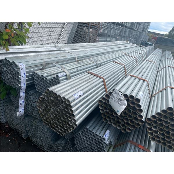 LARGE BUNDLE OF APPROX 21.5 FT LONG GALVANIZED STEEL TUBE STOCK
