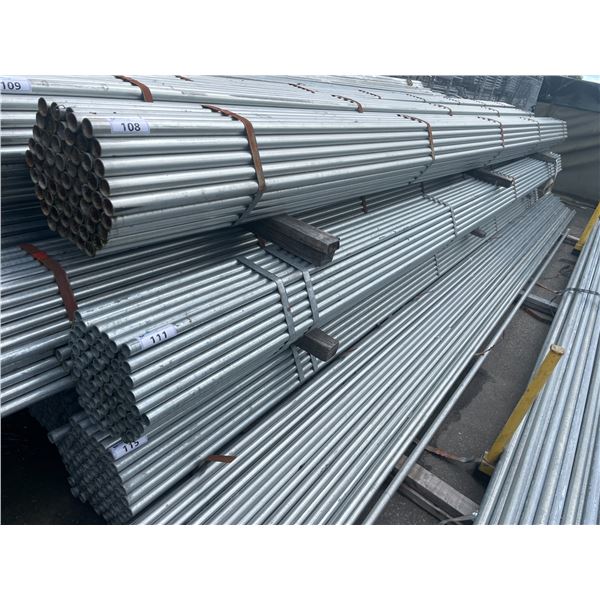 LARGE BUNDLE OF APPROX 21.5 FT LONG GALVANIZED STEEL TUBE STOCK