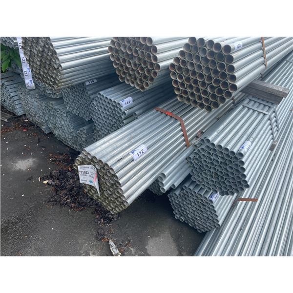 LARGE BUNDLE OF APPROX 21.5 FT LONG GALVANIZED STEEL TUBE STOCK