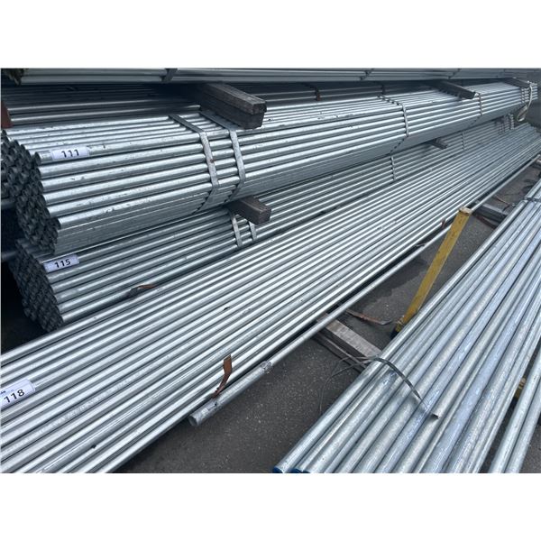 LARGE BUNDLE OF APPROX 21.5 FT LONG GALVANIZED STEEL TUBE STOCK
