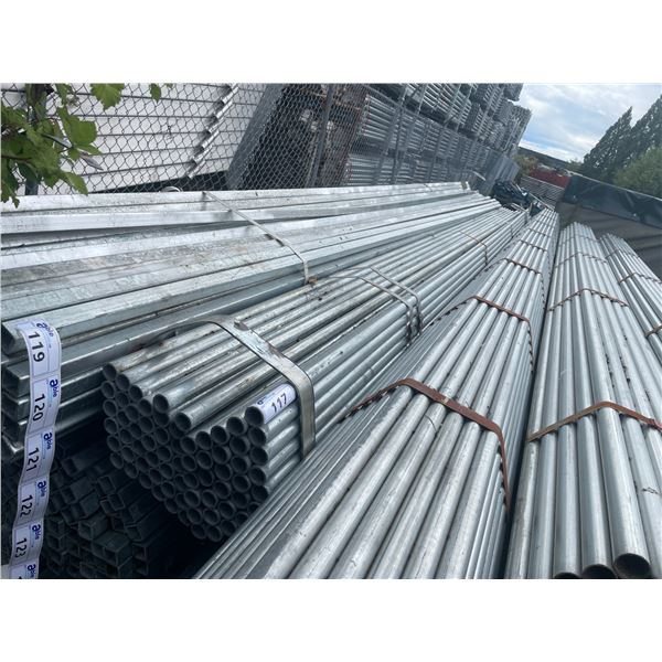 LARGE BUNDLE OF APPROX 21.5 FT LONG GALVANIZED STEEL TUBE STOCK
