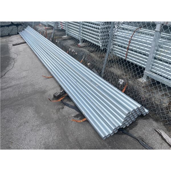 LARGE GROUP OF GALVANIZED STEEL TUBE STOCK APPROX 24 FT LONG