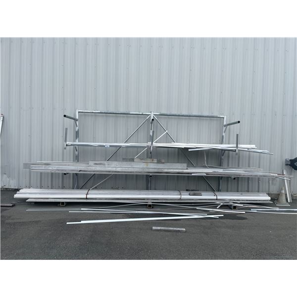 4 TIER STOCK RACK WITH ASSORTED ALUMINUM STOCK & PVC PIPING *STOCK RACK INCLUDED*