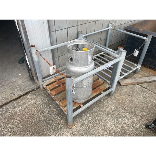 2 GALVANIZED FORKLIFT ATTACHMENT PROPANE CARTS *PROPANE BOTTLE NOT INCLUDED*