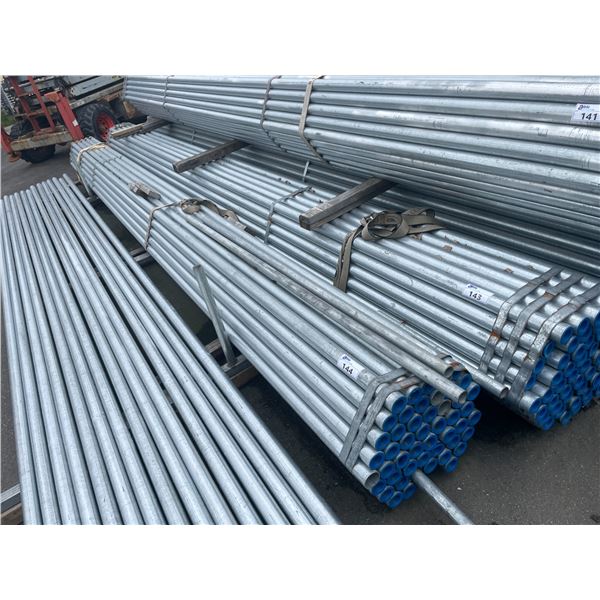 LARGE BUNDLE AND PARTIAL BUNDLE OF GALVANIZED STEEL TUBE STOCK APPROX 21 FT LONG