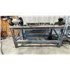 Image 1 : HEAVY DUTY ADJUSTABLE WORK TABLE WITH BENCH VICE & ELECTRIC DUAL BENCH GRINDER *CONTENTS NOT
