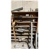 Image 2 : CONTENTS OF SHOP CORNER- 2 SHELVING UNITS WITH CONTENTS, METAL MOBILE RACK, GREEN MOBILE WORK TABLE