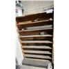 Image 4 : CONTENTS OF SHOP CORNER- 2 SHELVING UNITS WITH CONTENTS, METAL MOBILE RACK, GREEN MOBILE WORK TABLE