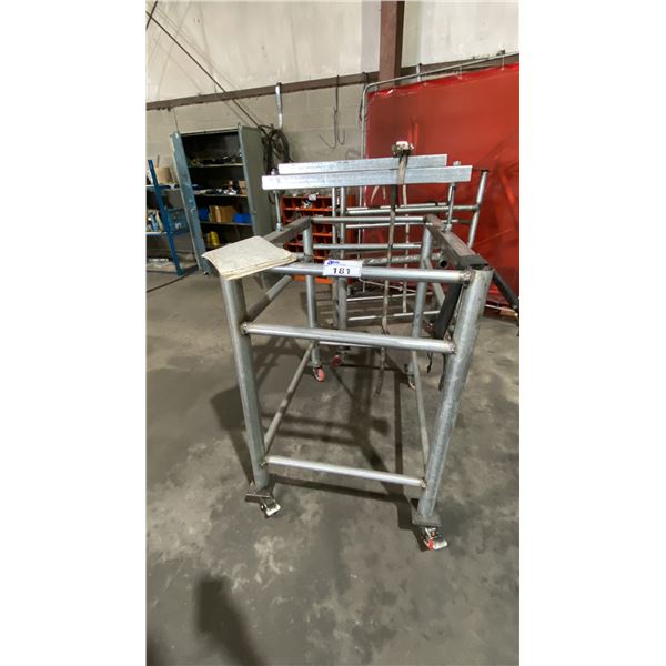 2 METAL MOBILE MATERIAL CARTS