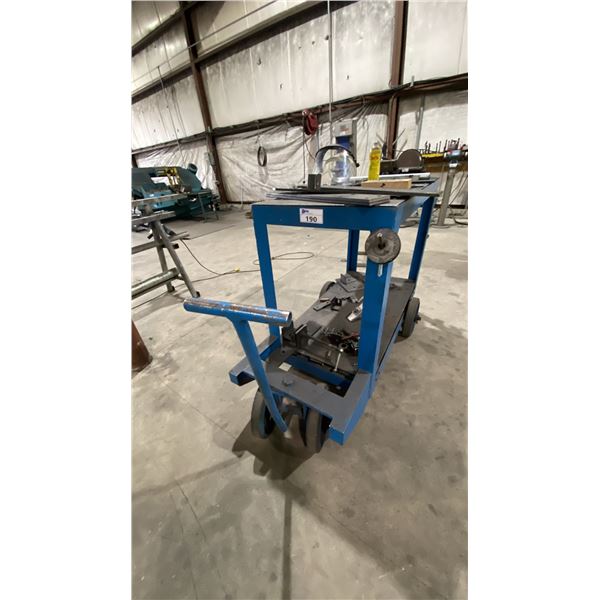 BLUE MOBILE WORKSHOP CART WITH MACHINE VICE