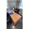 Image 3 : CONTENTS OF OFFICE 3- INCLUDED L-SHAPED SINGLE PEDESTAL DESK, 2 CLIENT CHAIRS, OFFICE CHAIR & 2
