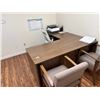 Image 2 : CONTENTS OF UPPER OFFICES INCLUDING- DESKS, CHAIRS, CLIENT CHAIRS, LEATHER LOVESEAT, 2 DOOR METAL