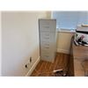 Image 5 : CONTENTS OF UPPER OFFICES INCLUDING- DESKS, CHAIRS, CLIENT CHAIRS, LEATHER LOVESEAT, 2 DOOR METAL