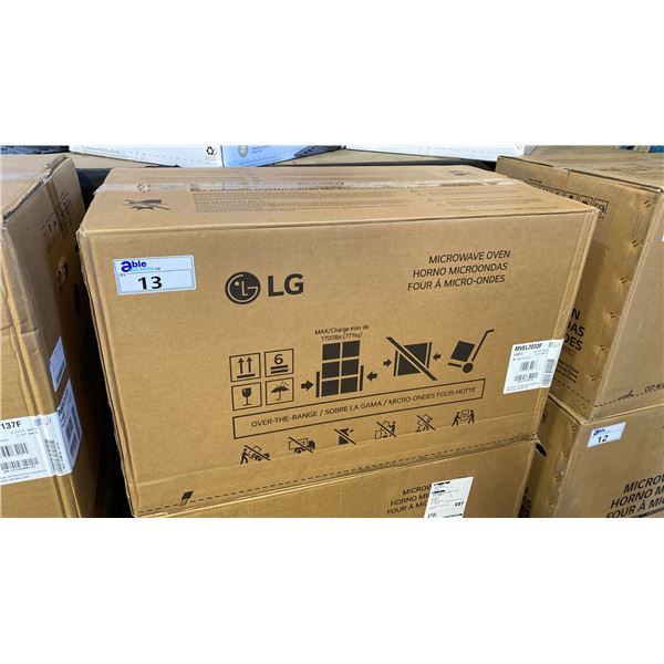 LG MODEL MVEL2033F. 2.0 CU FT SMART OVER THE RANGE MICROWAVE OVEN WITH SMOOTH TOUCH GLASS CONTROLS,