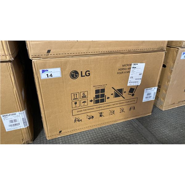 LG MODEL MVEL2033F. 2.0 CU FT SMART OVER THE RANGE MICROWAVE OVEN WITH SMOOTH TOUCH GLASS CONTROLS,