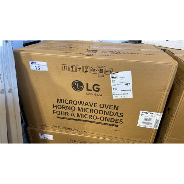 LG MODEL MVEL2137F. 2.1 CU FT SMART OVER THE RANGE MICROWAVE OVEN WITH SMOOTH TOUCH GLASS CONTROLS,