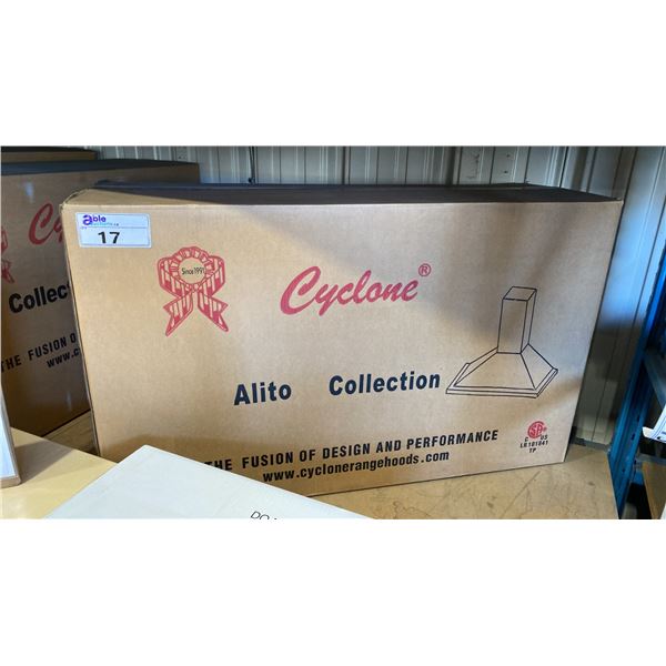 CYCLONE MODEL SC-519. 36" ALITO COLLECTION STAINLESS STEEL WALL MOUNT KITCHEN RANGE HOOD
