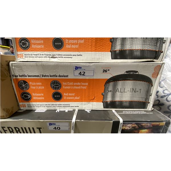 ALL-IN-1 HEAVY DUTY STAINLESS STEEL RING KETTLE ACCESSORY FOR 26" CHARCOAL GRILLS
