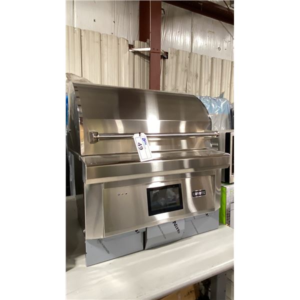 COYOTE MODEL C1P28. 28" STAINLESS STEEL BUILT IN OUTDOOR HIGH END PELLET GRILL + SMOKER WITH SMART