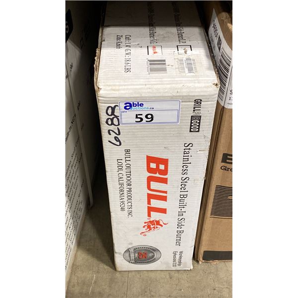 BULL MODEL 60009. STAINLESS STEEL BUILT IN NATURAL GAS SIDE BURNER *IN BOX*