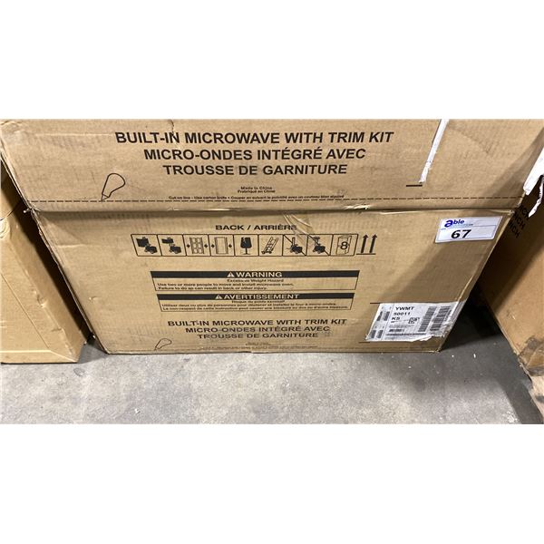 WHIRLPOOL MODEL YWMT50011KS. 1.1 CU FT BUILT IN MICROWAVE & SLIM TRIM KIT