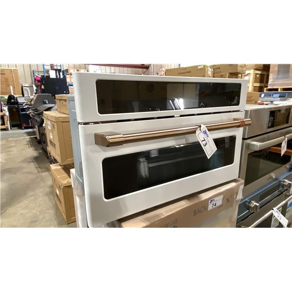 CAFE MODEL CSB913P4N2W2. 30" SMART 5-IN-1 BUILT IN WALL OVEN WITH MATTE WHITE FINISH & BRUSHED